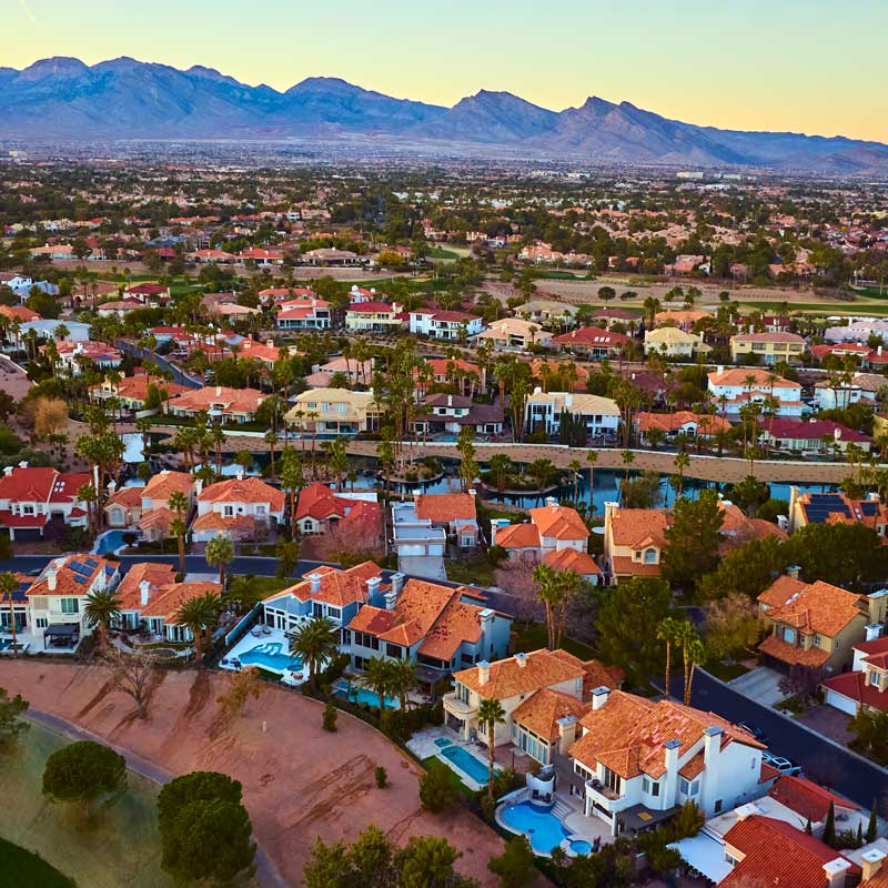 Modern Nevada townhomes with desert mountains – example investment property for hard money loans