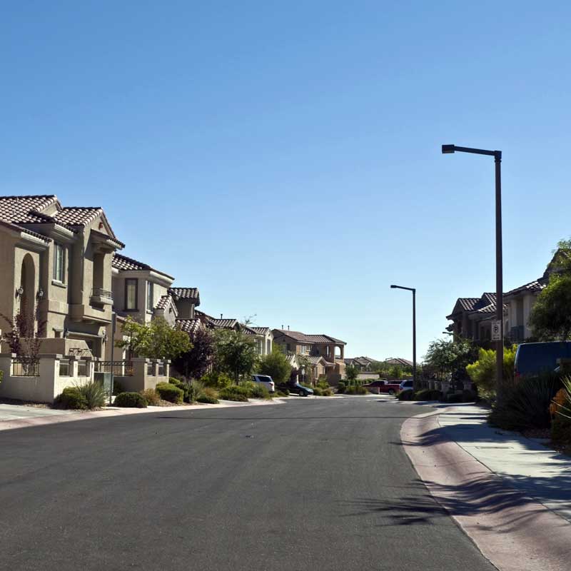 Fix and flip loans Nevada – suburban Las Vegas street lined with houses