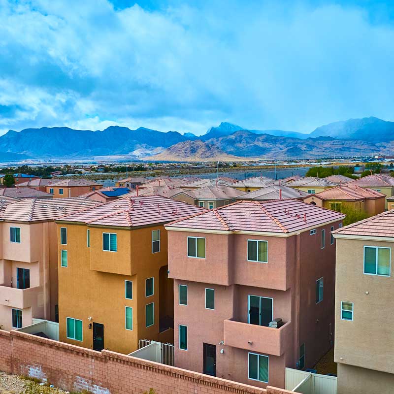 Modern Nevada townhomes with desert mountains – example investment property for hard money loans