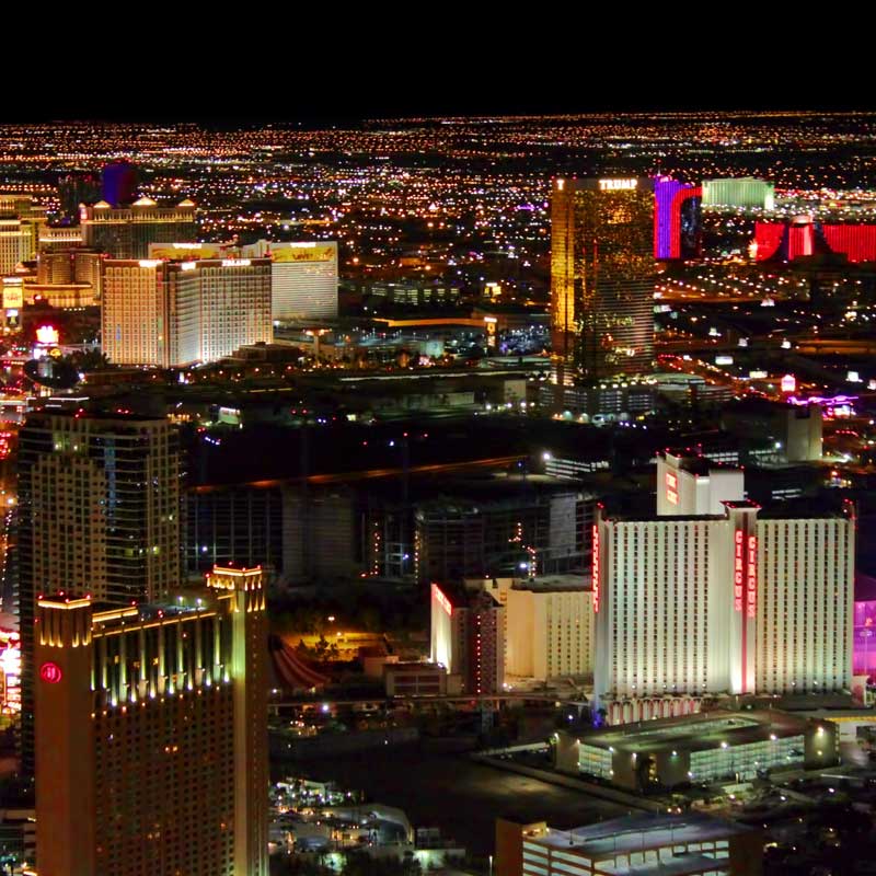 Nighttime Las Vegas Strip skyline with neon lights – demonstrating Private Money Nevada’s transparent hard money loan process