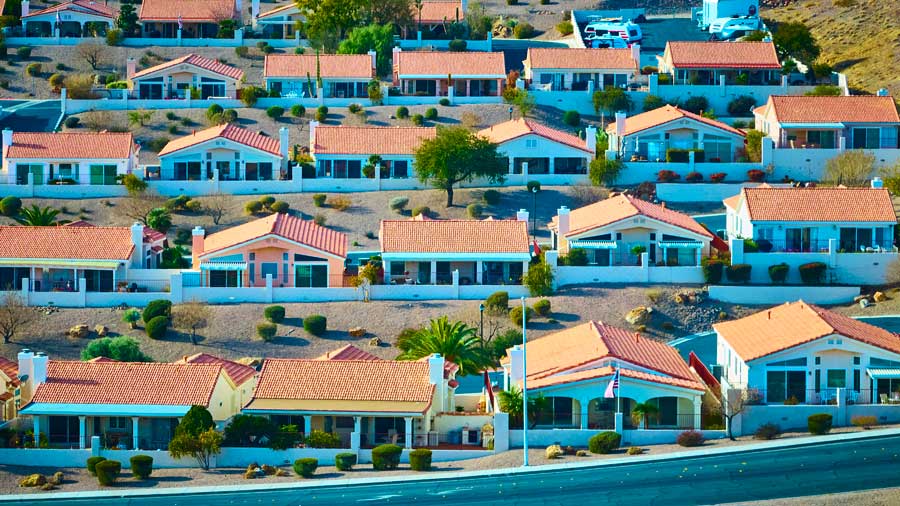 desert-suburban-homes-with-terracotta-roofs-in-nevada Desert suburban homes with terracotta roof in Nevada