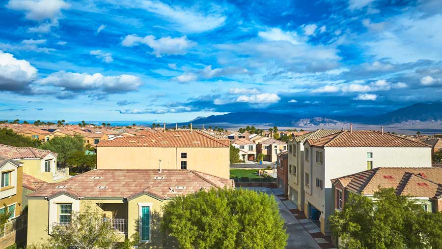 Las Vegas Nevada Residential neighborhood with mountain view