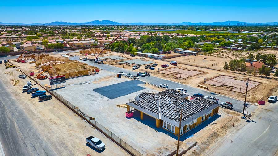 residential-construction-site-and-neighborhood-in-las-vegas-nevada residential construction site and nieghboorhood in Las Vegas